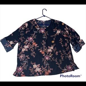Floral Navy Women's Top